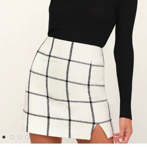 White plaid mini shirt